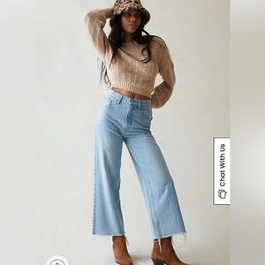 Pacsun High Rise Cropped Wide Leg Jeans